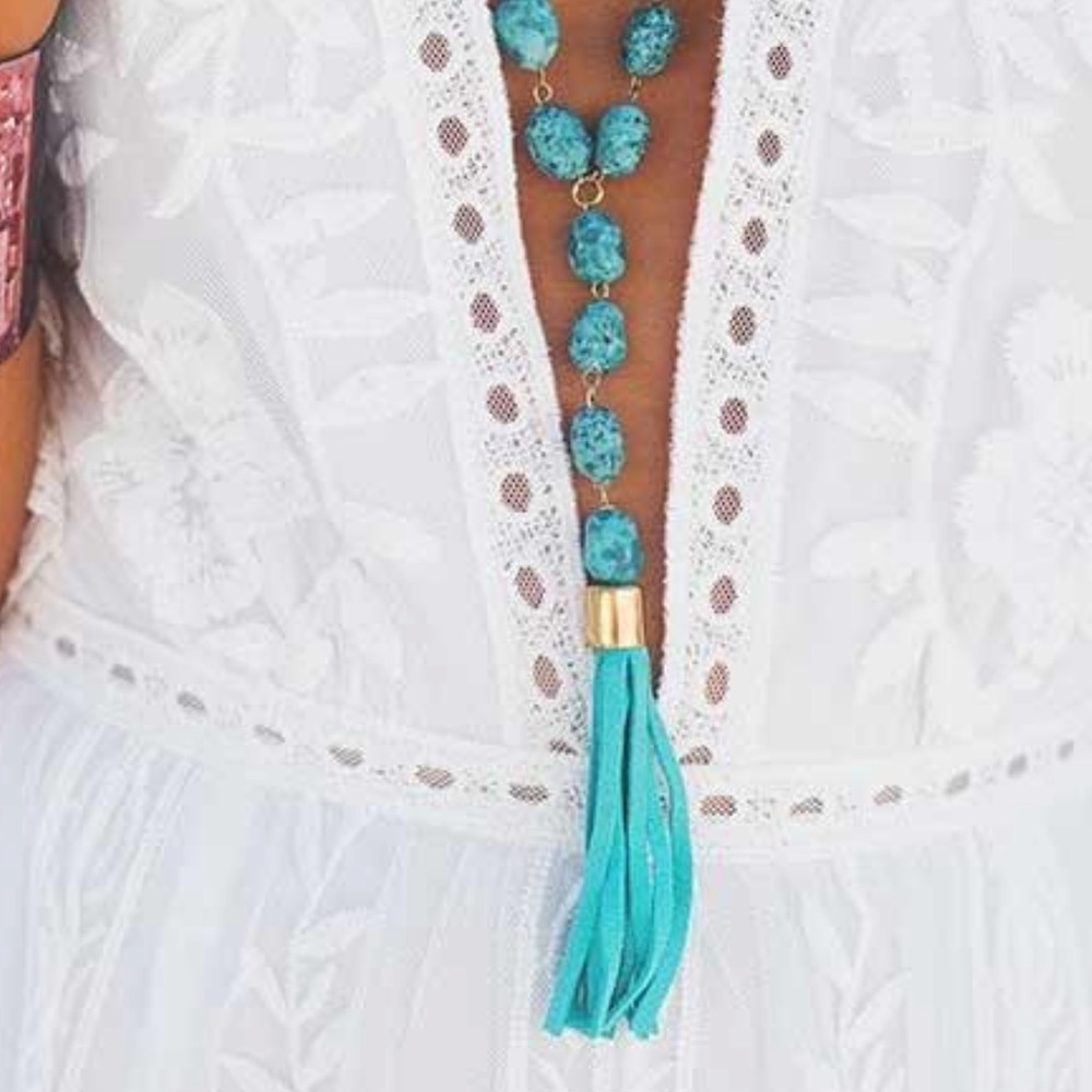 Turquoise beaded necklace - Picture 2 of 2